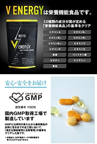 REYS レイズ 【 V ENERGY 】 Vエナジー 山澤礼明 監修 マルチビタミン タブレット 亜鉛 マカ 高麗人参 アルギニン トンカットアリ 牡蠣エキス ビタミン13種配合 栄養機能食品 国産