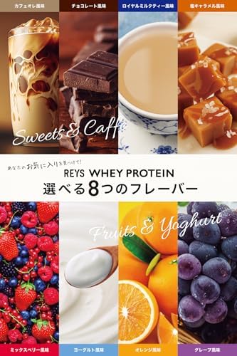 REYS レイズ ホエイ プロテイン お試し セット 個包装 30g × 4種 山澤 礼明 監修 国内製造 ビタミン7種配合 WPCプロテイン ぷろていん ホエイプロテイン カフェオレ チョコレート ロイヤルミルクティー 塩キャラメル (4個セット, スイーツ＆カフェフレーバー)