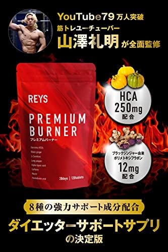 REYS レイズ 【PREMIUM BURNER】 プレミアムバーナー 120粒 （使用目安約30回分）山澤礼明監修 8種の厳選成分配合 ガルニシア（HCA） ブラックジンジャー カルニチン ヒハツ αリポ酸 カフェイン ナイアシン パントテン酸