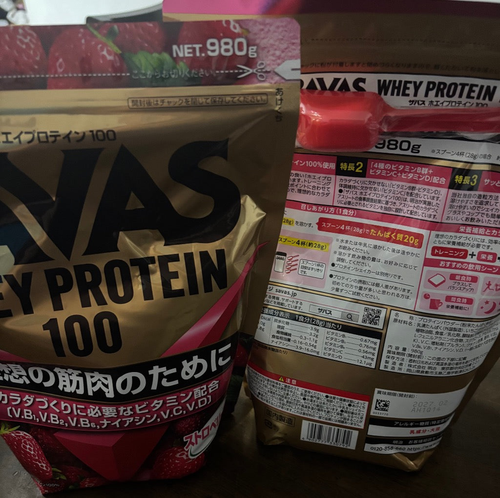 明治　ザバス　ホエイプロテイン１００　ストロベリー味　９８０ｇ　１パック