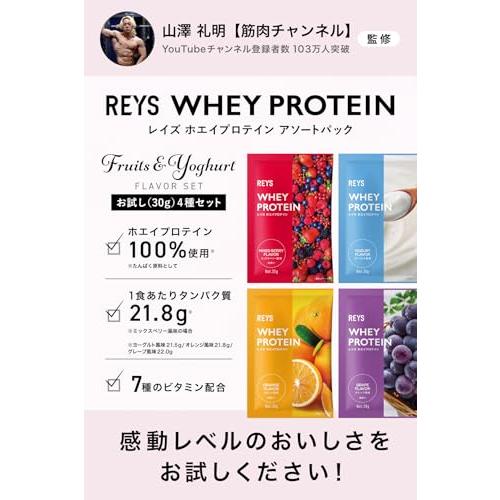 REYS レイズ ホエイ プロテイン お試し セット 個包装 30g × 4種 山澤 礼明 監修 国内製造 ビタミン7種配合 WPCプロテイン ぷろ 送料無料